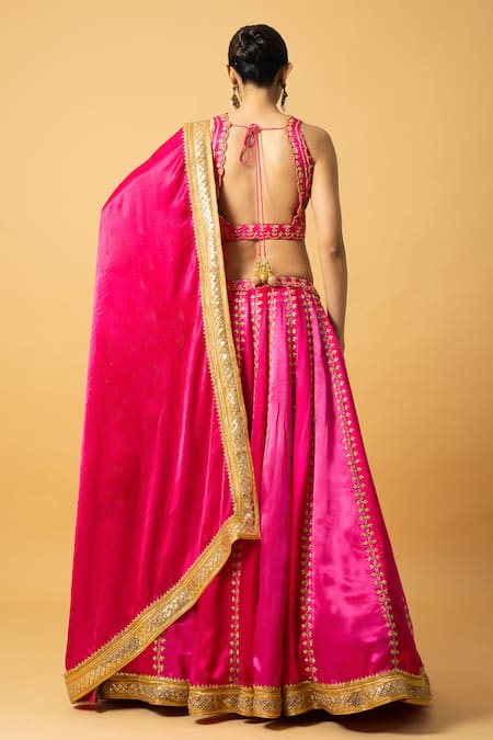 Quench A Thirst Sequin Embroidered Ombre Lehenga Set 