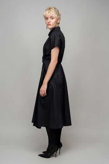 Buy LEH STUDIOS Black Cotton Collared Wrap Dress Online at Aza Fashions Buy_LEH STUDIOS_Black Cotton Collared Wrap Dress _Online_at_Aza_Fashions