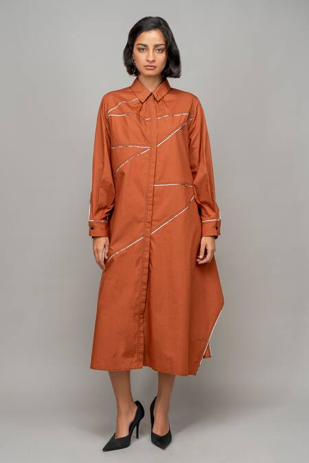 Leh Studios Berg Astral Piping Shirt Dress 