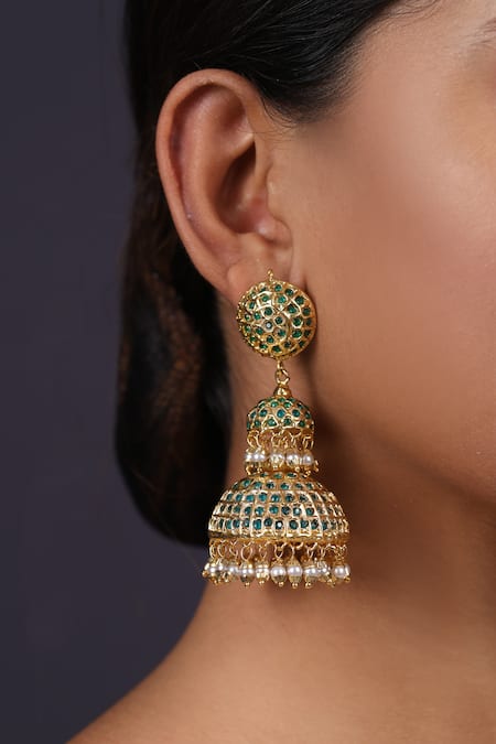 Just Jewellery Bead Drop Layered Jhumkas 