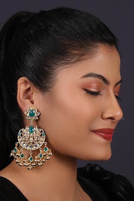 Just Jewellery Kundan Studded Chandbalis 
