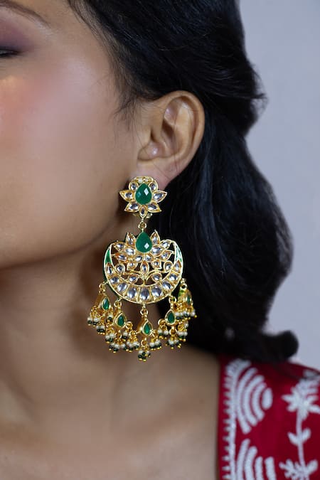 Just Jewellery Kundan Studded Chandbalis 
