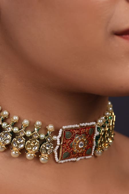 Just Jewellery Kundan Embellished Choker 