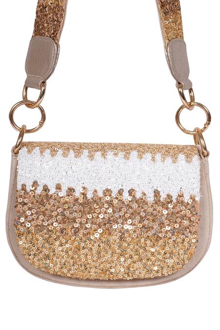 Buy_Veruschka By Payal Kothari_Multi Color Embellished Margaret Ombre Sequin Saddle Bag _Online_at_Aza_Fashions