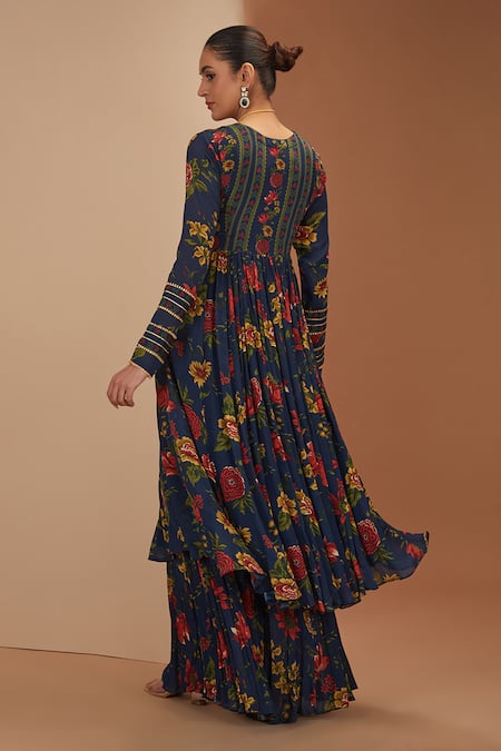 Neha Khullar Floral Print Anarkali & Palazzo Set 