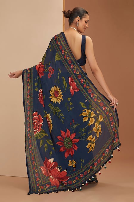 Neha Khullar Bloom Print Saree & Blouse Set 