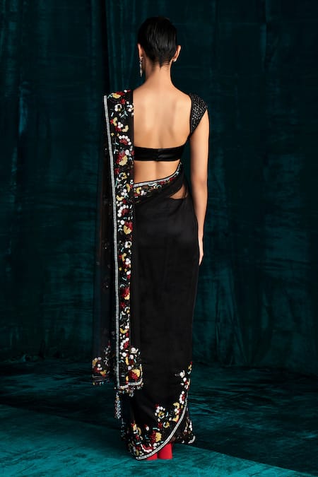 Kashmiraa Sequin Embroidered Saree & Corset Blouse Set 