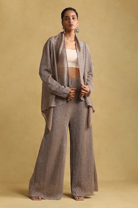 Ritu Kumar Asymmetric Shrug & Pant Set 