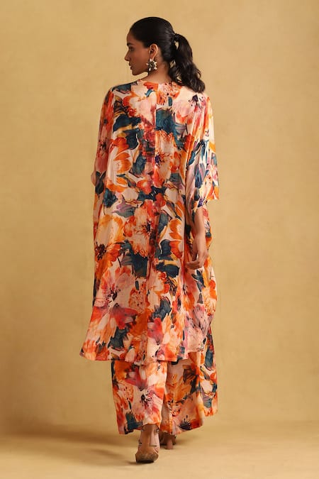 Ritu Kumar Floral Print High Low Tunic & Palazzo Set 