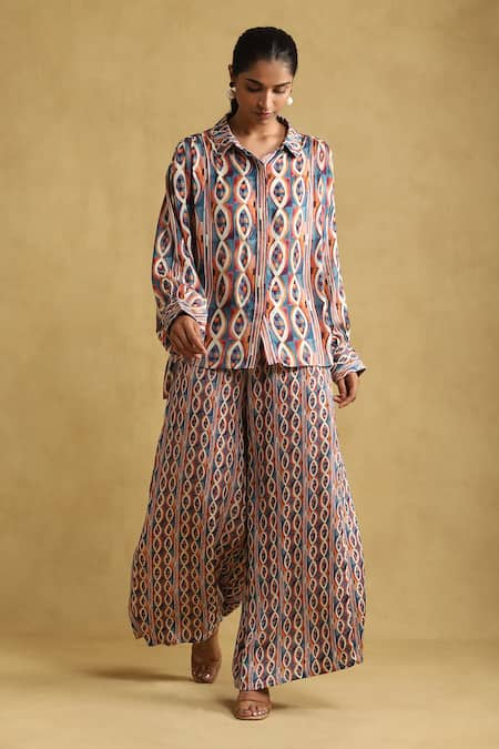 Ritu Kumar Geometric Print Shirt & Pant Set 