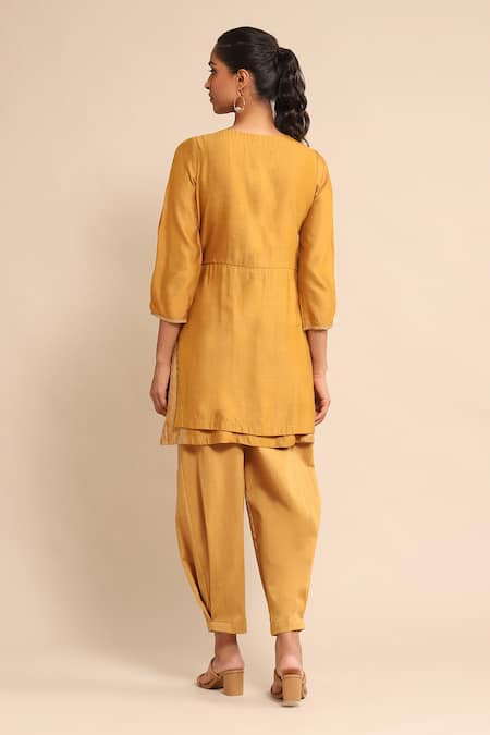 Ritu Kumar Embroidered Layered Kurta & Pant Set 