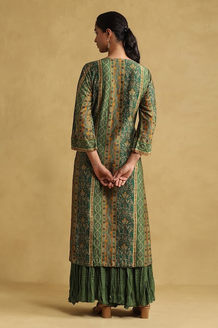 Ritu Kumar Paisley Print Kurta & Sharara Set 