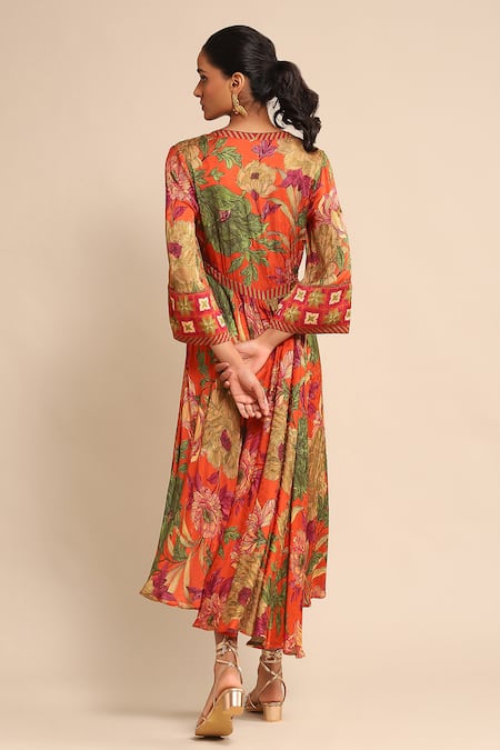 Ritu Kumar Blossom Print High-Low Dress 
