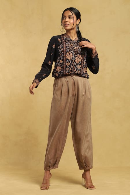 Ritu Kumar Pleated Tapered Pant 