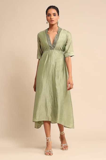 Ritu Kumar Cotton Silk Fit & Flared Dress 