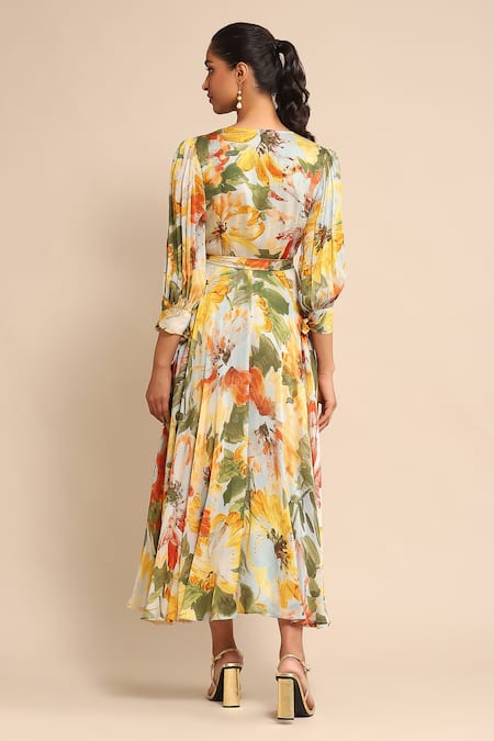 Ritu Kumar Floral Print Fit & Flared Dress 