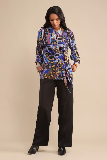 Ritu Kumar Geometric Print Wrapped Shirt 