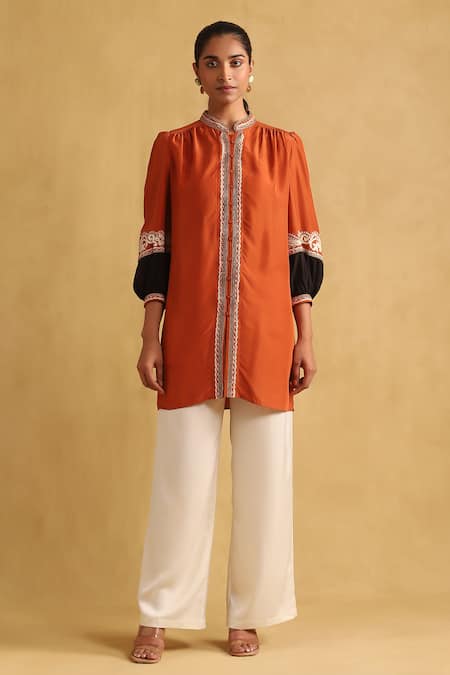 Ritu Kumar Placement Embroidered Shirt 