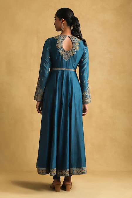 Ritu Kumar Floral Vine Embroidered Anarkali Set 