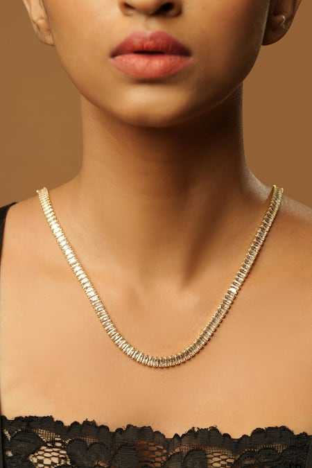 The Bling Girll Quad Crystal Hip Hop Necklace 