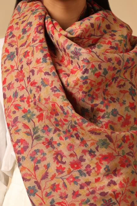 Buy_Dusala_Multi Color Taji Woven Reversible Shawl_Online_at_Aza_Fashions