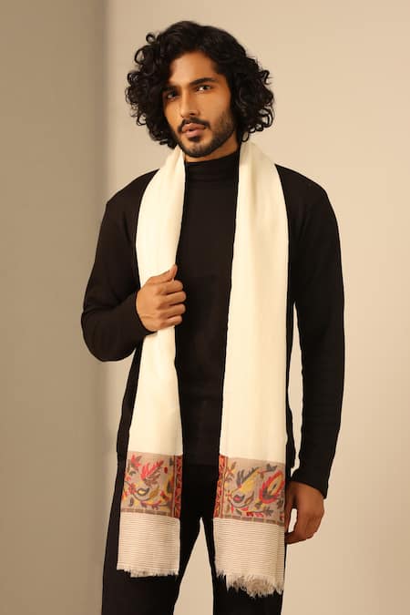 DUSALA Mahesh Woven Floral Border Stole 