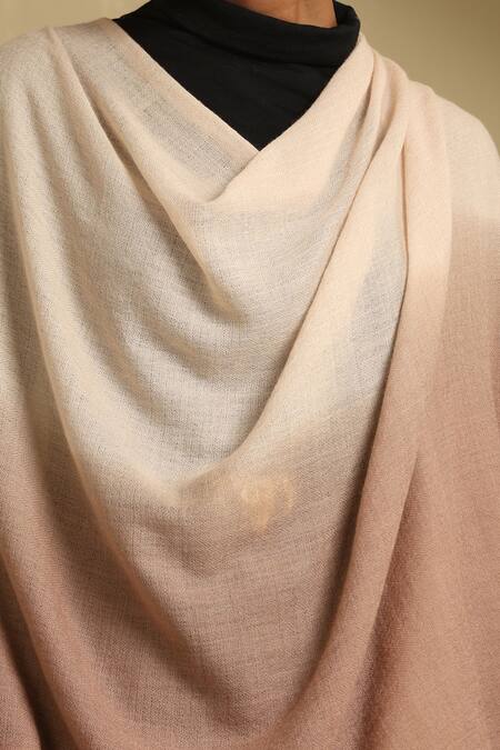 Dusala_Brown Myira Cashmere Ombre Stole_Online_at_Aza_Fashions
