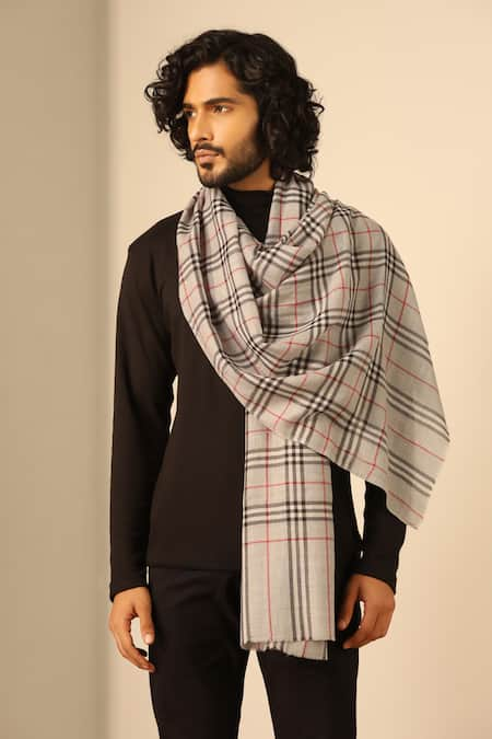 DUSALA Dhruv Cashmere Checkered Stole 