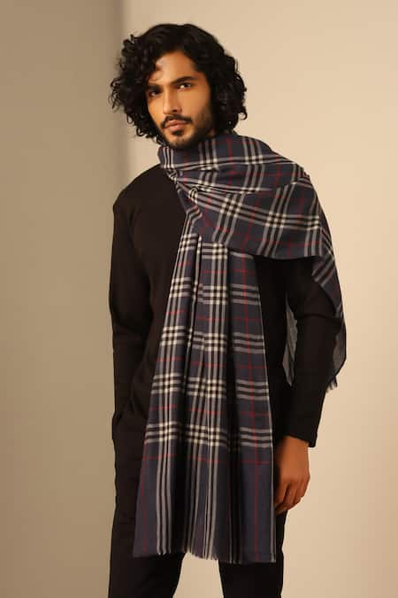 DUSALA Dhruv Checkered Pattern Reversible Stole 