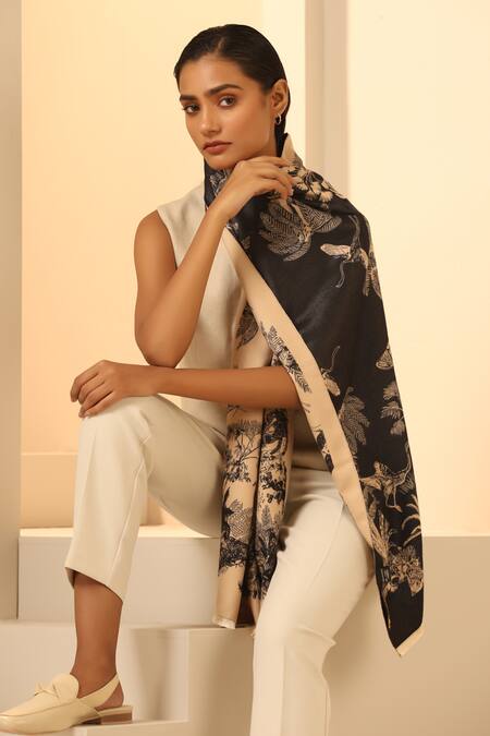 Dusala Cream Nature Sera Woven Stole