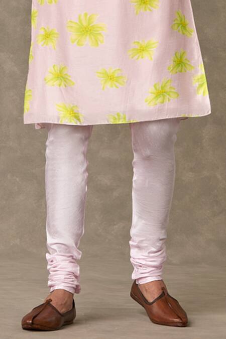 Shop_Masaba_Pink Silk Embroidery Parijat Floral Print Kurta Set_Online_at_Aza_Fashions