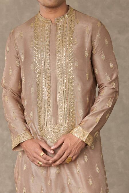 Buy Masaba Beige Raw Silk Embroidered Dori Oatmeal Paan-phool Kurta And Pant Set Online at Aza Fashions Buy_Masaba_Beige Raw Silk Embroidered Dori Oatmeal Paan-phool Kurta And Pant Set_Online_at_Aza_Fashions
