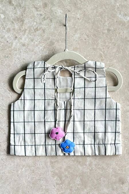 Khela_Blue Cotton Silk Embroidered Resham Peplum Tie-up Overlay Dhoti Pant Set_Online_at_Aza_Fashions