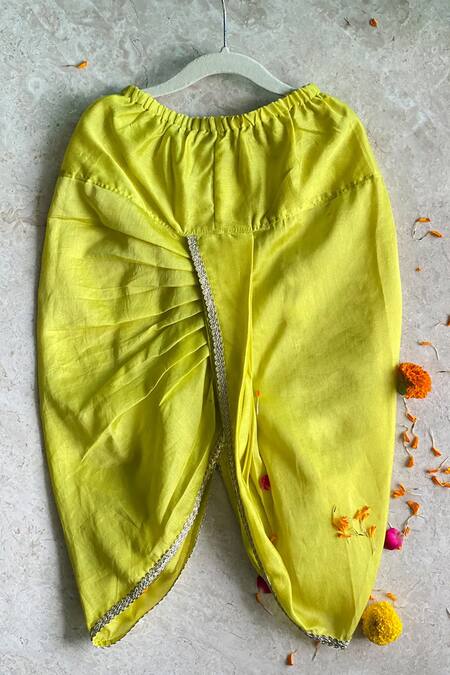 Buy_Khela_Blue Cotton Silk Embroidered Resham Peplum Overlay Dhoti Pant Set_Online_at_Aza_Fashions