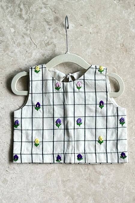 Khela_Blue Cotton Silk Embroidered Resham Tie-up Overlay Dhoti Pant Set_Online_at_Aza_Fashions