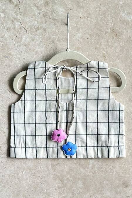 Buy_Khela_Blue Cotton Silk Embroidered Resham Tie-up Overlay Dhoti Pant Set_Online_at_Aza_Fashions