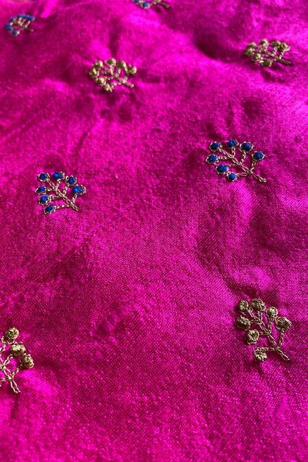 Khela_Blue Cotton Silk Embroidered Resham Checkered Peplum Overlay Dhoti Pant Set_Online_at_Aza_Fashions