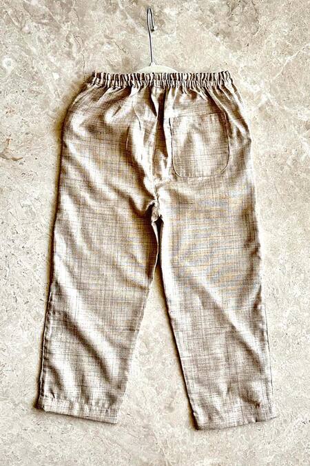 Buy_Khela_Blue Cotton Embroidered Thread Waistcoat Pant Set_Online_at_Aza_Fashions