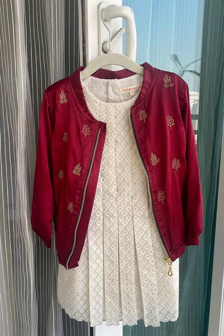 Buy Khela Ivory Cotton Silk Woven Geometric Textured Pintuck Dress Online at Aza Fashions Buy_Khela_Ivory Cotton Silk Woven Geometric Textured Pintuck Dress_Online_at_Aza_Fashions