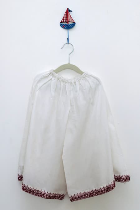 Buy_Khela_Peach Raw Silk Embroidered Sequin Peplum Kurta With Palazzo_Online_at_Aza_Fashions