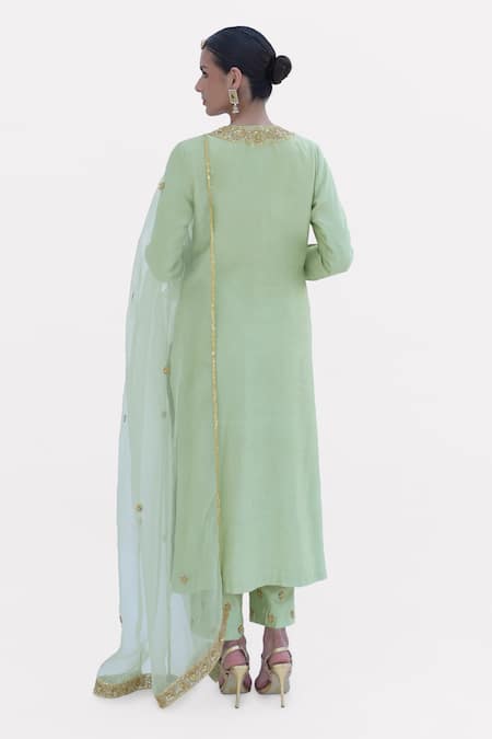 Talking Threads Hand Embroidered Kurta Pant Set