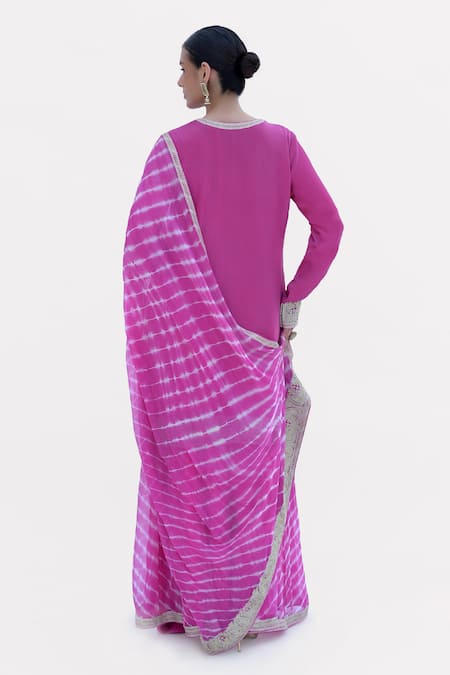 Talking Threads Placket Embroidered Kurta Sharara Set