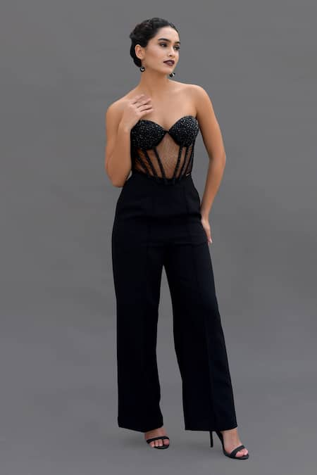 Talking Threads Embroidered Corset & Pant Set 