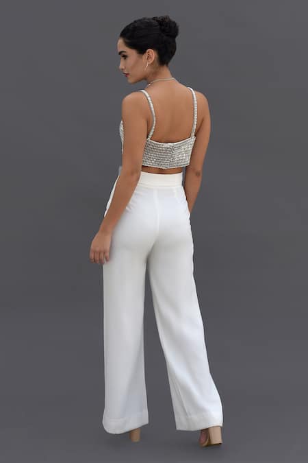 Talking Threads Hand Embroidered Bustier & Pant Set