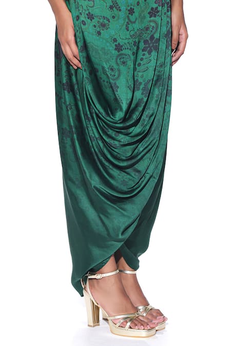 Siddhartha Bansal_Pink Top Linen Satin Embroidered One-shoulder And Skirt Set  _at_Aza_Fashions