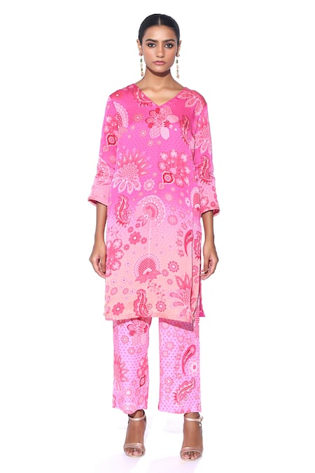 Siddhartha Bansal Paisley Print Kurta & Printed Pant Set 