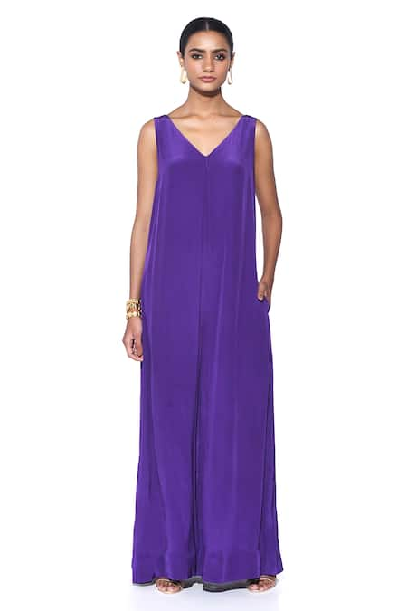 Siddhartha Bansal Solid Pleated Jumpsuit 