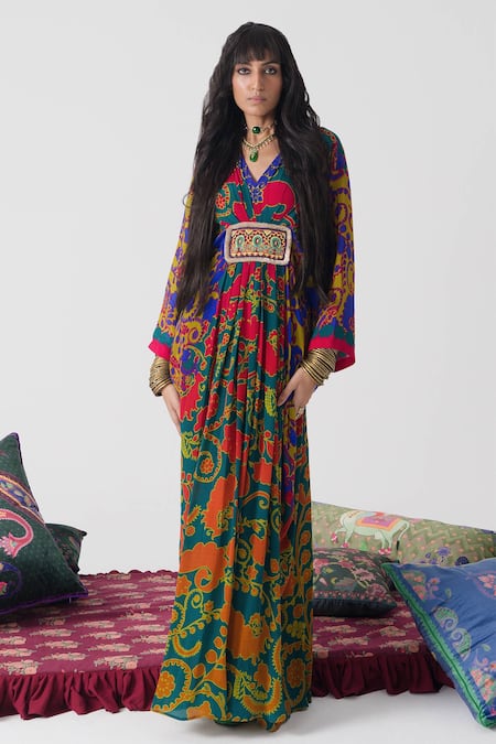 Siddhartha Bansal Quirky Ambrosia Fleur Print Kaftan 