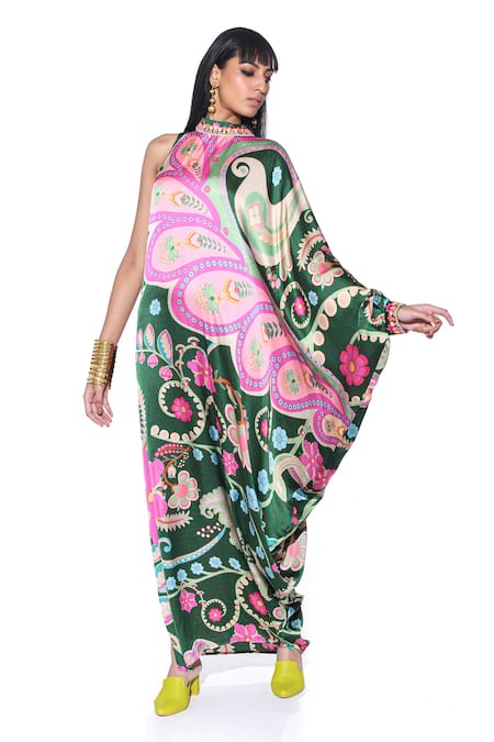 Siddhartha Bansal Vintage Moonflower Print Maxi Dress 