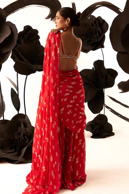 Bhumika Sharma Floret Palazzo Saree With Bustier 